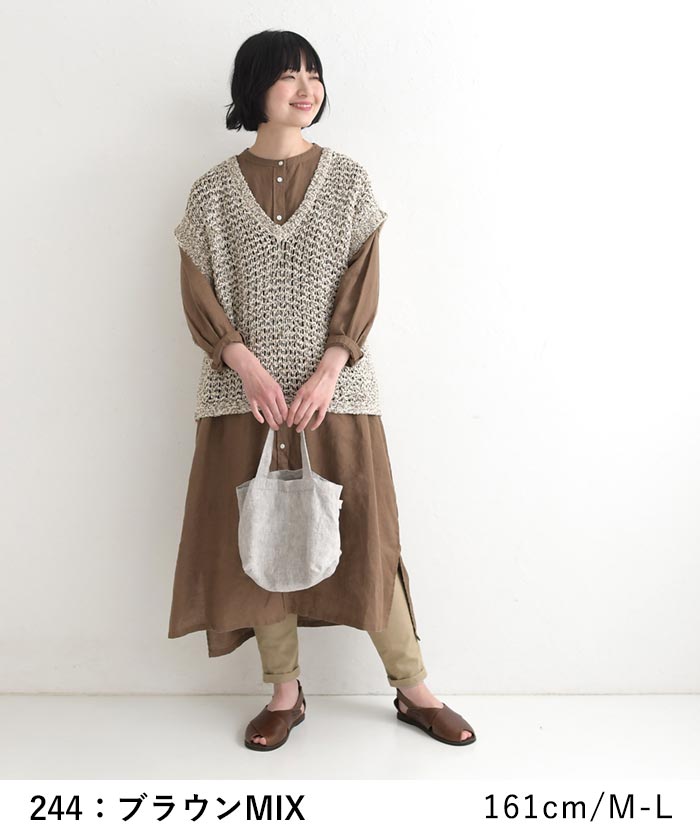 クーポンあり ニットベスト綿混メランジニット サマーニット earth_eco_loco 春 夏 30代 40代 50代 26SS0327, | earth_eco_loco | 11