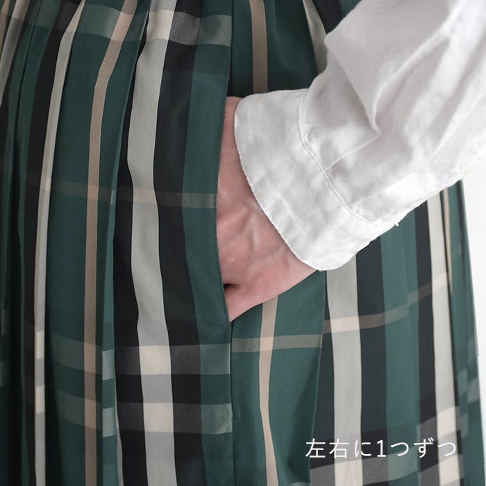 プリーツスカート チェック柄 ロングスカート 形状記憶 earth_eco_loco  秋 冬 30代 40代 50代 26AW0904, | earth_eco_loco | 17