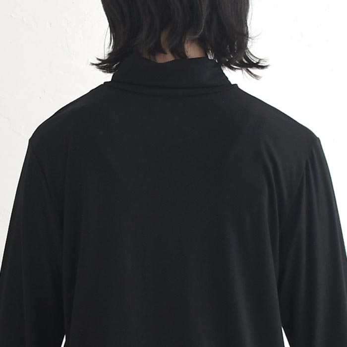 カットソー 襟レース使い ハイネック 柔らかストレッチ earth_eco_loco  秋 冬 30代 40代 50代 26AW0904, | earth_eco_loco | 16