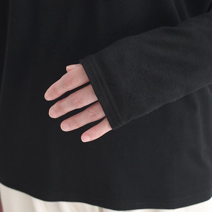 カットソー 襟レース使い ハイネック 柔らかストレッチ earth_eco_loco  秋 冬 30代 40代 50代 26AW0904, | earth_eco_loco | 18