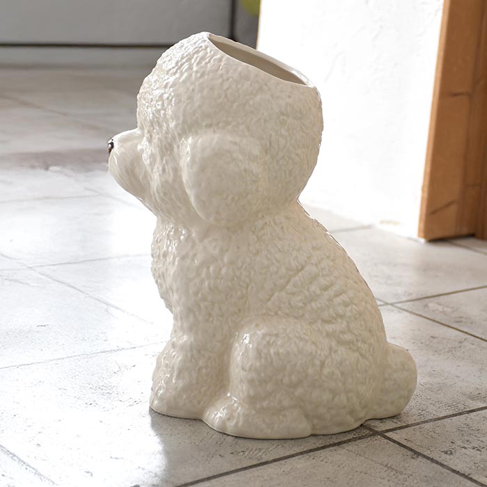 花瓶 フラワーベース 犬 ビションフリーゼ インテリア かわいい