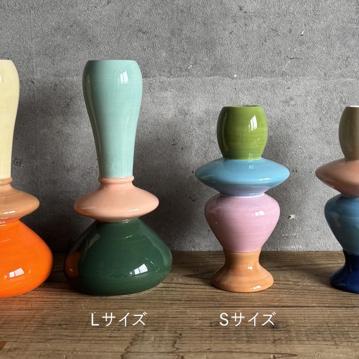 花瓶 フラワーベース 置物 カラフル インテリア 北欧風 25AW1204