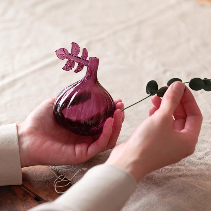 DECO Glass フラワーベース オニオン 花瓶 一輪挿し おしゃれ 可愛い