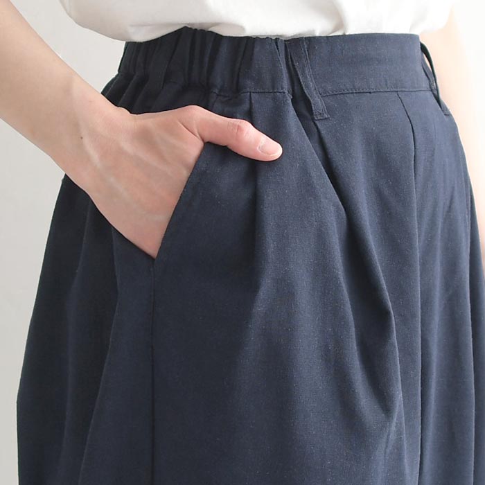 S〜LL nod 綿麻 ウエストゴム ギャザー サーカスパンツ ワイドパンツ大きいサイズ 春 夏 30代 40代 50代 24SS0517,   greb, c14, |  | 17