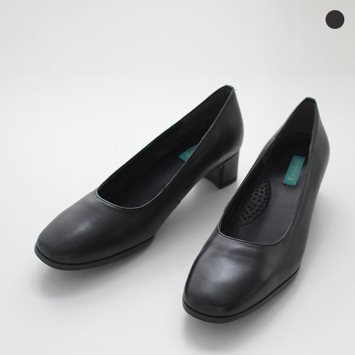 クーポンで500円OFF 靴 パンプス ローヒール 4cm 太ヒール 幅広 甲高