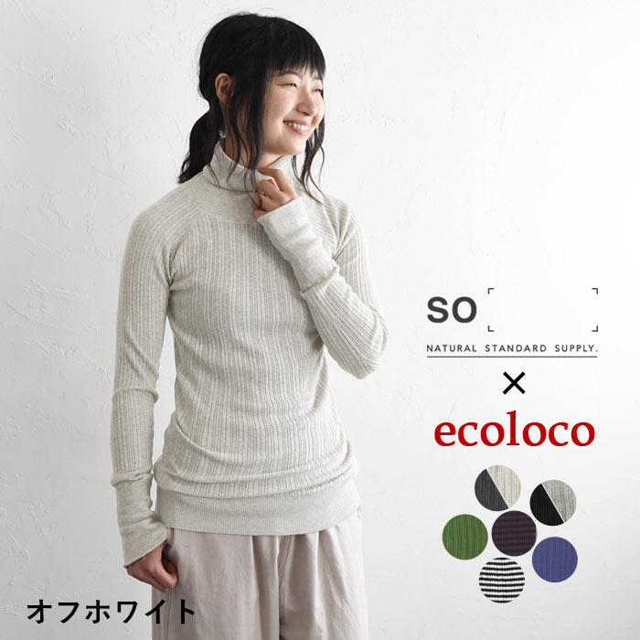 11日限定！お得なクーポンあり タートルネック カットソー レディース 大きいサイズ SO[ ]×ecoloco 綿100% 25AW1017R, c1204, | earth_eco_loco | 01