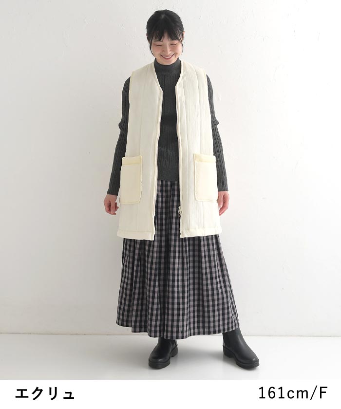 SO(ファッション) キルティング ロングベスト アウター 軽い