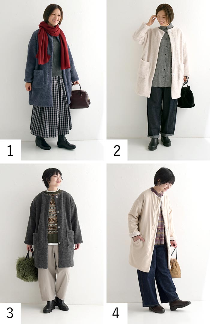 SO(ファッション) コート ミディアム丈 レディース ノーカラー