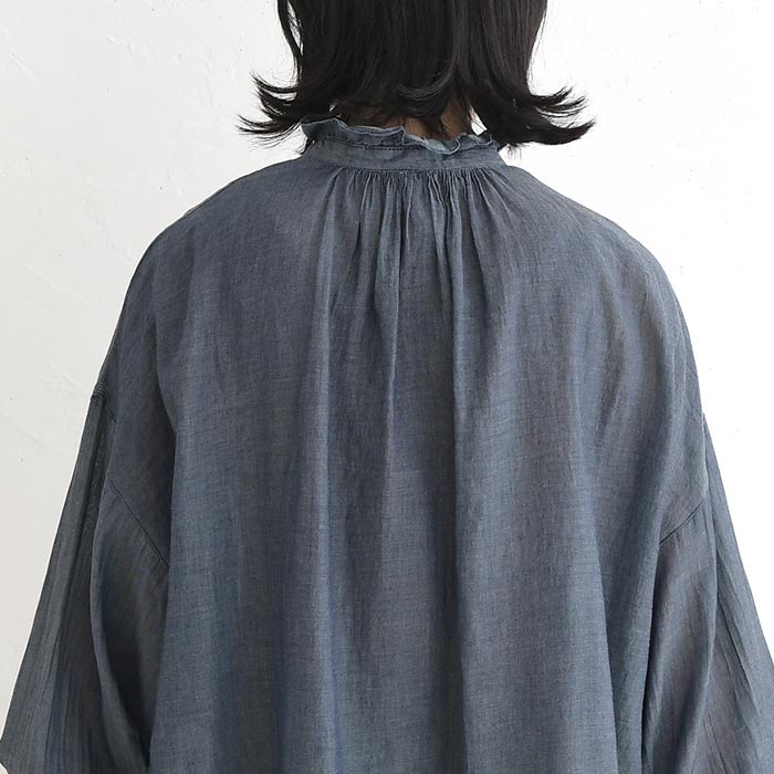フリルブラウス コットンシフォンデニム 綿100％ SO[]  春 夏 秋 30代 40代 50代 26AW0807, | SO(ファッション) | 14
