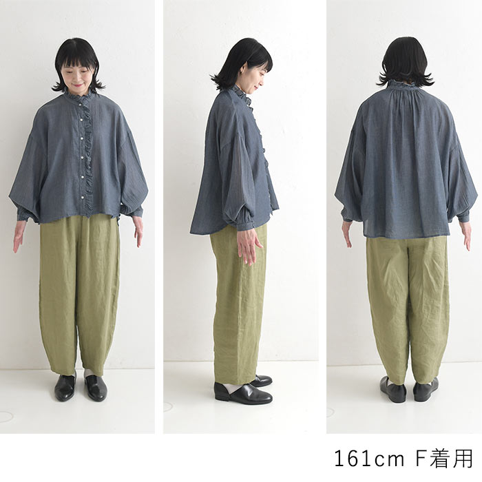 フリルブラウス コットンシフォンデニム 綿100％ SO[]  春 夏 秋 30代 40代 50代 26AW0807, | SO(ファッション) | 18