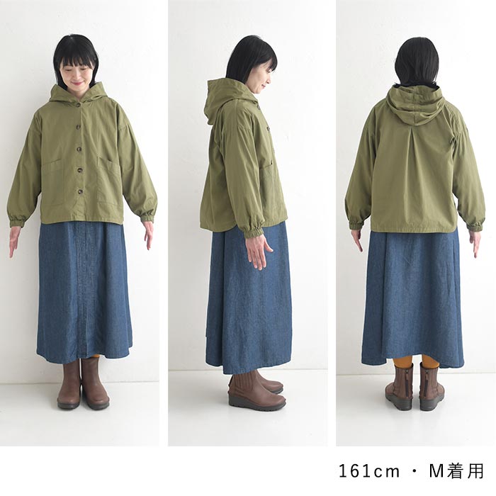 フード付きシャツジャケット コットンツイル SUN VALLEY 日本製品染め 秋 春 sel, 26AW0925, | SUN VALLEY | 21