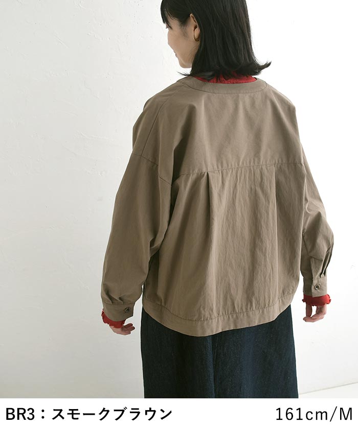 ノーカラージャケット ショートコート 綿ナイロンダンプ  SUN VALLEY 秋 春 sel, 26AW0925, | SUN VALLEY | 13