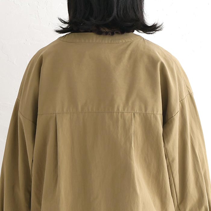 ノーカラージャケット ショートコート 綿ナイロンダンプ  SUN VALLEY 秋 春 sel, 26AW0925, | SUN VALLEY | 16