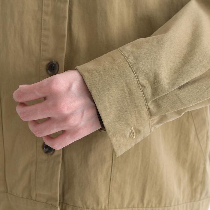 ノーカラージャケット ショートコート 綿ナイロンダンプ  SUN VALLEY 秋 春 sel, 26AW0925, | SUN VALLEY | 17