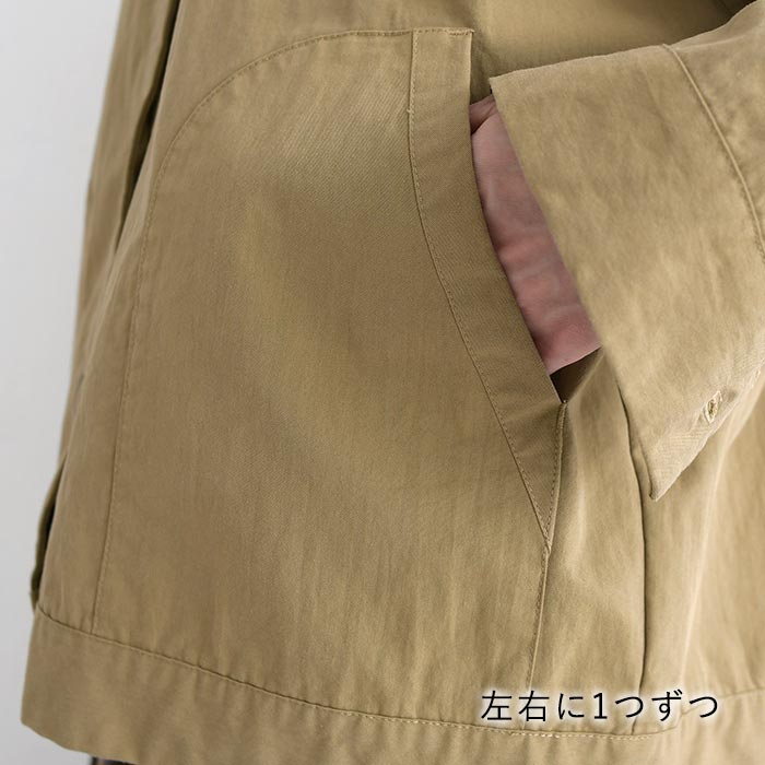 ノーカラージャケット ショートコート 綿ナイロンダンプ  SUN VALLEY 秋 春 sel, 26AW0925, | SUN VALLEY | 20