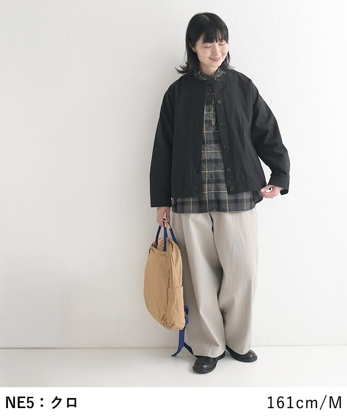 ノーカラージャケット ショートコート 綿ナイロンダンプ  SUN VALLEY 秋 春 sel, 26AW0925, | SUN VALLEY | 09