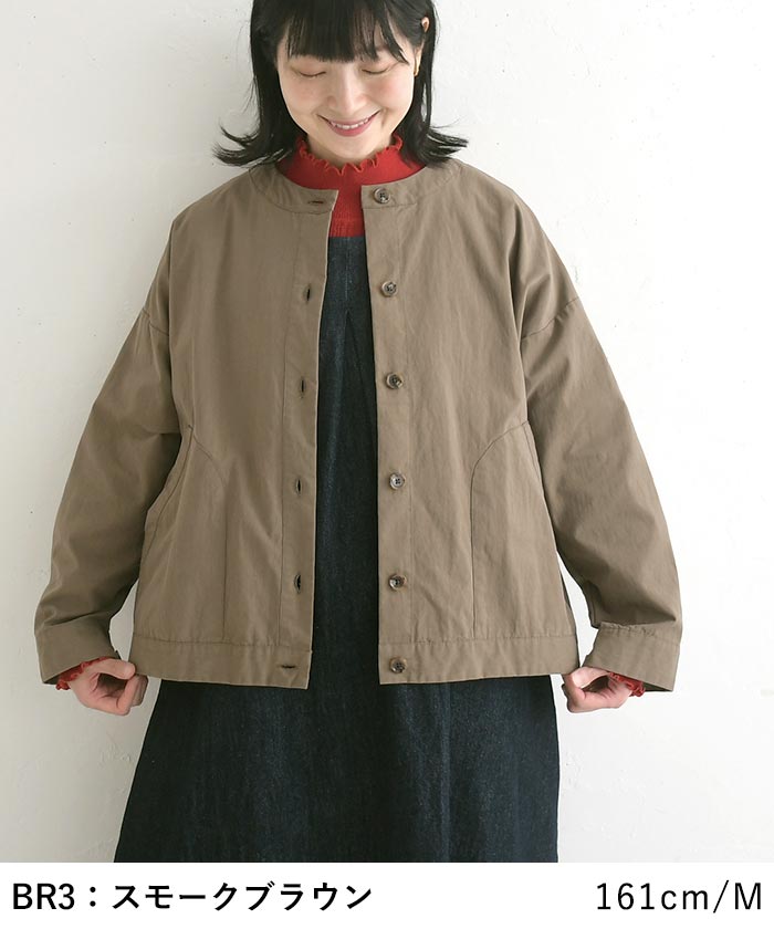 ノーカラージャケット ショートコート 綿ナイロンダンプ  SUN VALLEY 秋 春 sel, 26AW0925, | SUN VALLEY | 11