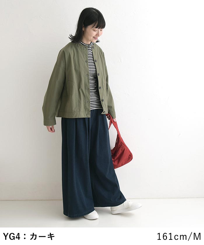 ノーカラージャケット ショートコート 綿ナイロンダンプ  SUN VALLEY 秋 春 sel, 26AW0925, | SUN VALLEY | 12