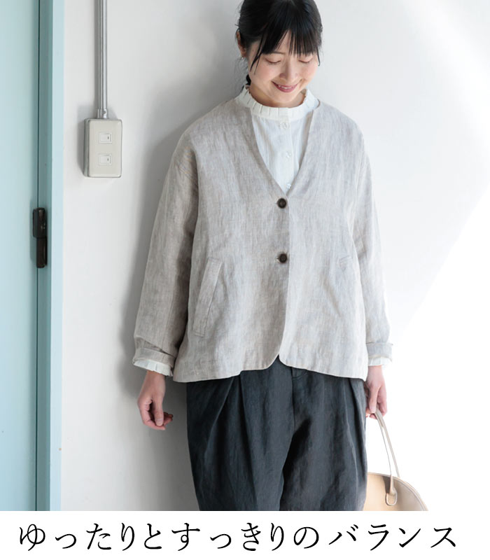 ジャケット ワンピース セットアップ 9番手リネン 麻100%オケージョン 大きいサイズ 30代 40代 50代 26AW0918R, | earth_eco_loco | 14
