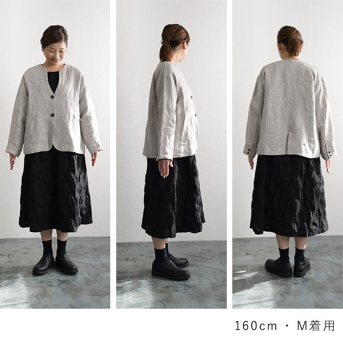 ジャケット ワンピース セットアップ 9番手リネン 麻100%オケージョン 大きいサイズ 30代 40代 50代 26AW0918R, | earth_eco_loco | 18