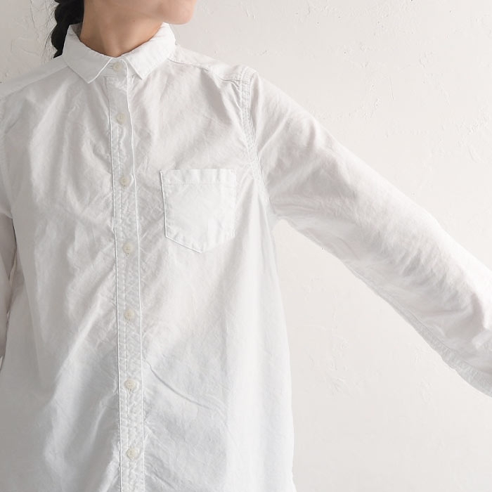 23%OFF シャツ 長袖 レディース ブラウス ロング丈 綿100％ SUNVALLEY サンバレー 綿オックス 無地 ecoloco別注 25SS0124R, オリジナル c14, | SUN VALLEY | 22