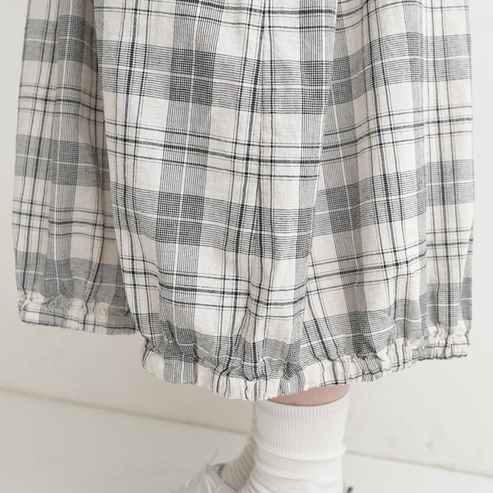 新作早割P5倍 ワンピース SUN VALLEY 綿麻平織 チェック フレンチ袖 春 夏 30代 40代 50代 26SS0306, | SUN VALLEY | 20