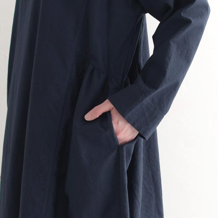 SUN VALLEY サンバレー ギャザーワンピース レディース オックス 日本製品染め 綿100％ 春 夏 24SS0329, | SUN VALLEY | 18