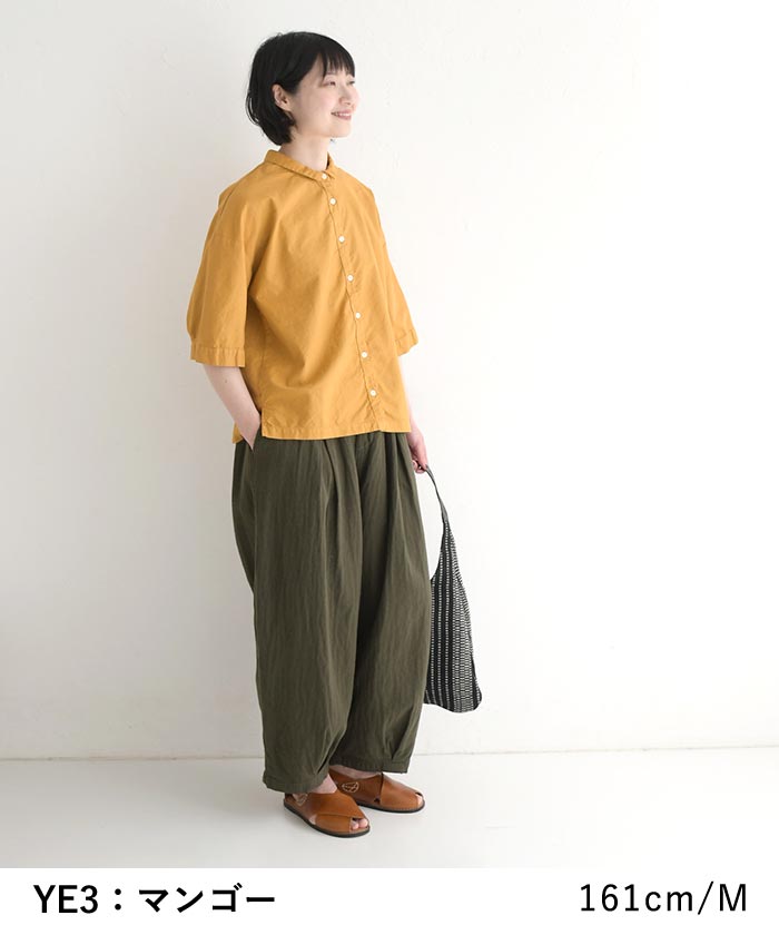 ブラウス 6分袖 レディース SUN VALLEY オックス 日本製品染め 綿100％ 25SS0516, | SUN VALLEY | 14