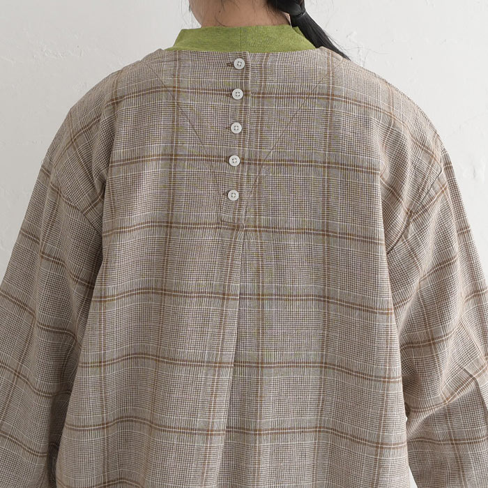 SUN VALLEY 袖口リブ プルオーバー 綿麻混 -プルオーバー レディース 長袖-  春 秋 冬 秋服 23AW0922,　爆買