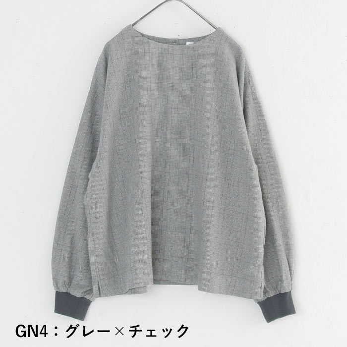 SUN VALLEY 袖口リブ プルオーバー 綿麻混 -プルオーバー レディース 長袖-  春 秋 冬 秋服 23AW0922,　爆買