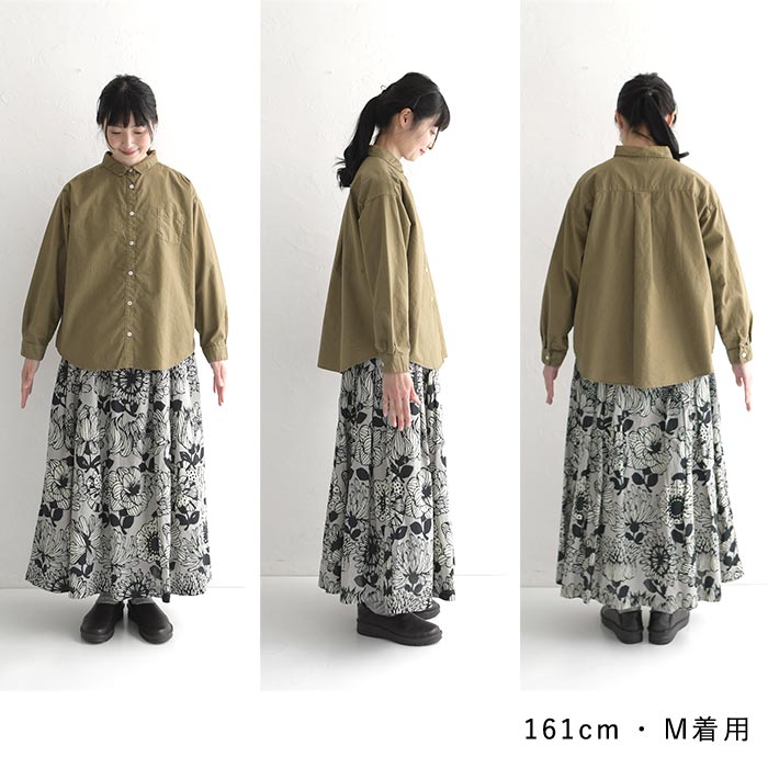 SUN VALLEY SUNVALLEY 綿オックス ドロップ袖 襟付きシャツ