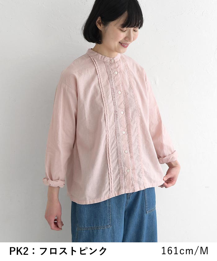 新作早割P5倍 フロントタックブラウス tukuroi 綿麻平織 日本製品染 春 夏 30代 40代 50代 26SS0306, | SUN VALLEY | 14