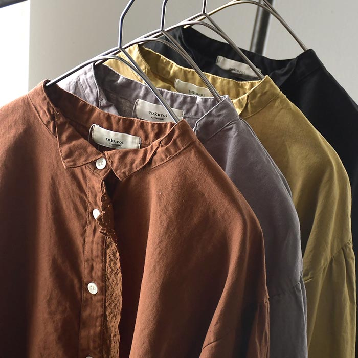 20％OFF セール！ 返品交換不可 メール便可 フリルブラウス 長袖 レディース tukuroi by SUN VALLEY コットンリネン 綿麻  25AW1120, q0109, q2, | SUN VALLEY | 17