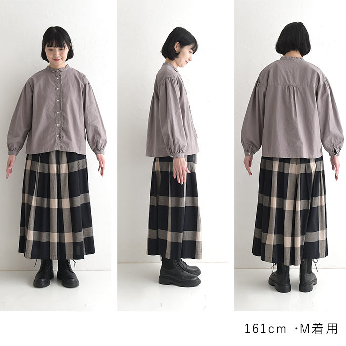 20％OFF セール！ 返品交換不可 メール便可 フリルブラウス 長袖 レディース tukuroi by SUN VALLEY コットンリネン 綿麻  25AW1120, q0109, q2, | SUN VALLEY | 23