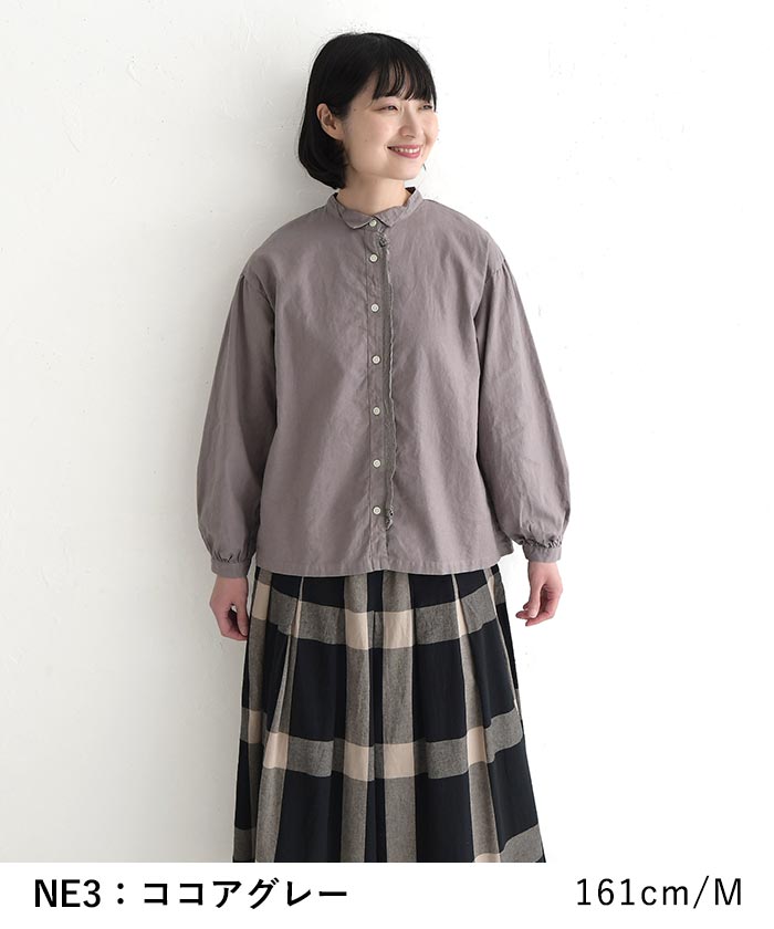 20％OFF セール！ 返品交換不可 メール便可 フリルブラウス 長袖 レディース tukuroi by SUN VALLEY コットンリネン 綿麻  25AW1120, q0109, q2, | SUN VALLEY | 06