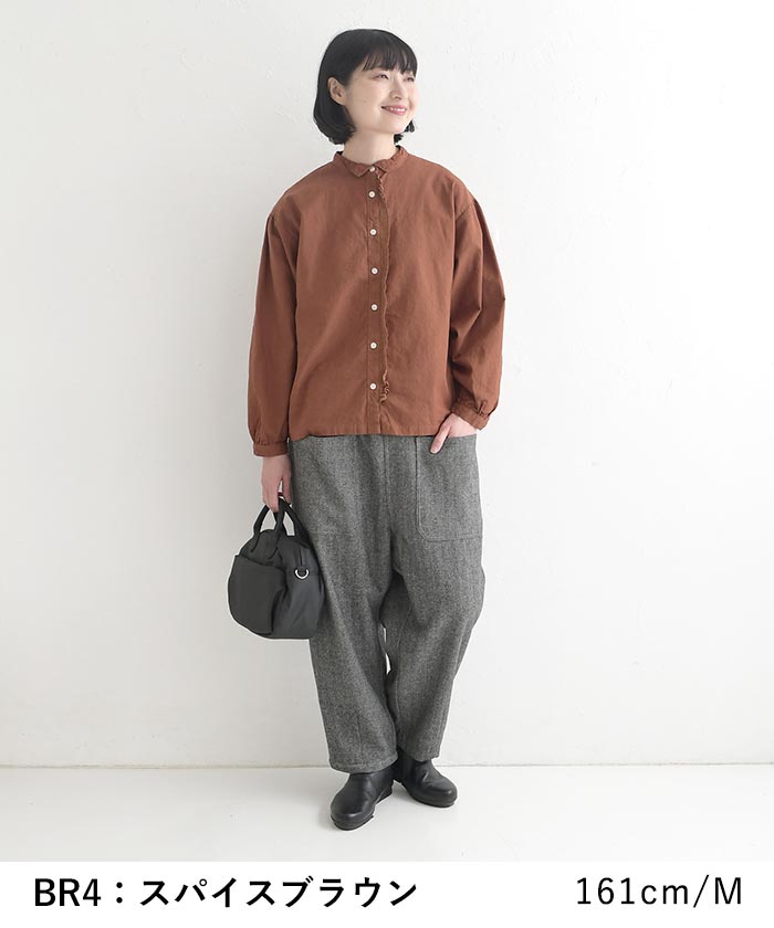 20％OFF セール！ 返品交換不可 メール便可 フリルブラウス 長袖 レディース tukuroi by SUN VALLEY コットンリネン 綿麻  25AW1120, q0109, q2, | SUN VALLEY | 11