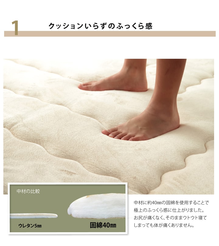 フィーラF敷 こたつ敷布団 こたつ敷き カーペット ラグ ふっくら ボリュームラグ 防音性 保温性 国産 日本製 シンプル 無地