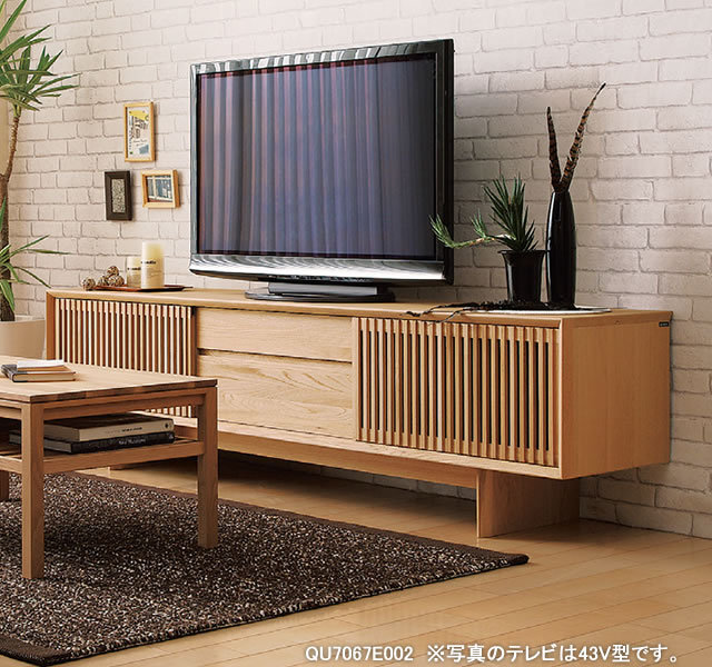 カリモク テレビボード・TVボード・テレビ台/ テレビボード（縦桟扉・高さ400） 幅1530mm QU5067 :qu5067:エコノミー ...