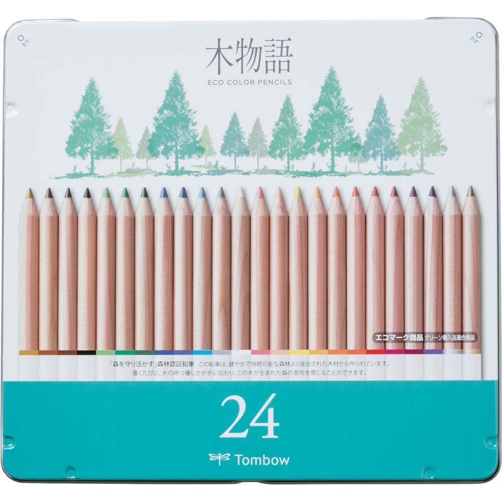 (未使用･未開封品)　トンボ鉛筆 色鉛筆 S木物語 12色 缶入 CB-RS12C 6k88evb トンボ鉛筆 缶入色鉛筆 S木物語 12色 CB-RS12C 森林認証鉛筆 エコ 環境