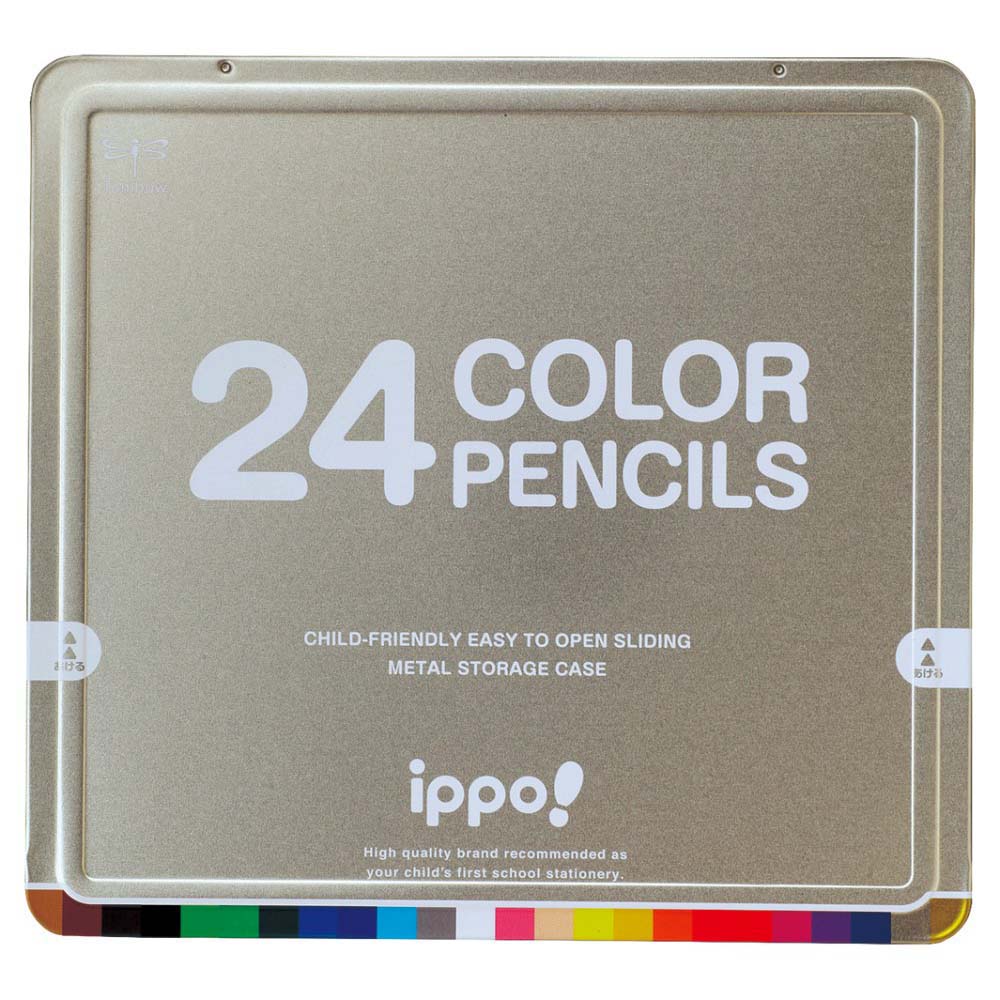 トンボ鉛筆 ippo!(イッポ) スライド缶入 色鉛筆 プレーン M04 12色 CL-RPM0412C お絵かき 小学校 入学準備 名前欄付
