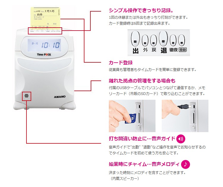 アマノ amano 勤怠管理ソフト付きタイムレコーダー TimeP@CKIII 100 