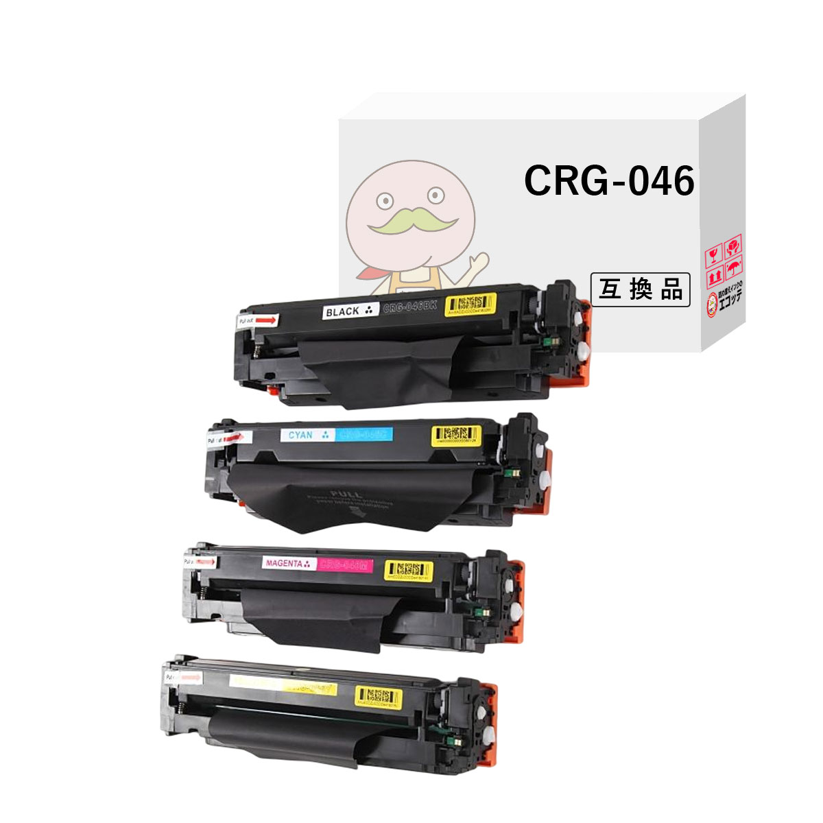 エコッテ CRG 046 Canon ( キヤノン / キャノン )用 互換トナー ブラック ( 黒 ) シアン マゼンダ イエロー 4色 ┃ トナーカートリッジ046 LBP654C LBP652C LBP6 :601250:詰め替えインクのエコッテ