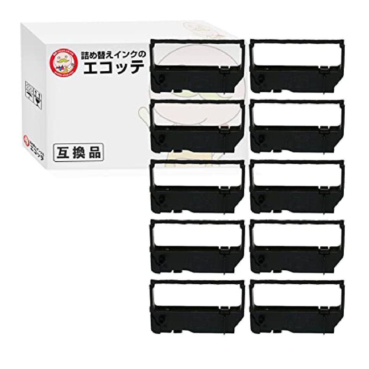 エコッテ DRS-309/RC-200B 東芝テック用 インクリボンカセット 黒 10個