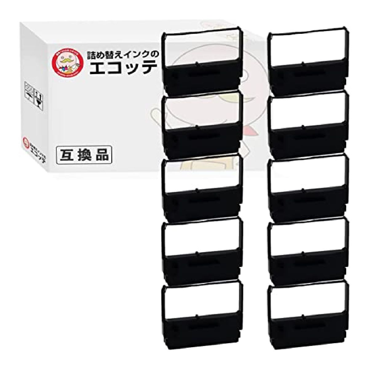 エコッテ  BRJ-121S / BRE-101S  SANYO ( 三洋電機 ) インクリボンカセット 黒 10個    インクリボン インク リボンカセット インクカートリッジ プリンターイン