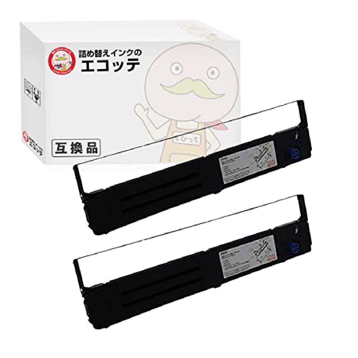 エコッテ RBN-00-006 OKI ( 沖 )用 インクリボンカセット 黒 2個 ┃ ML8720SE2 ML8720SE