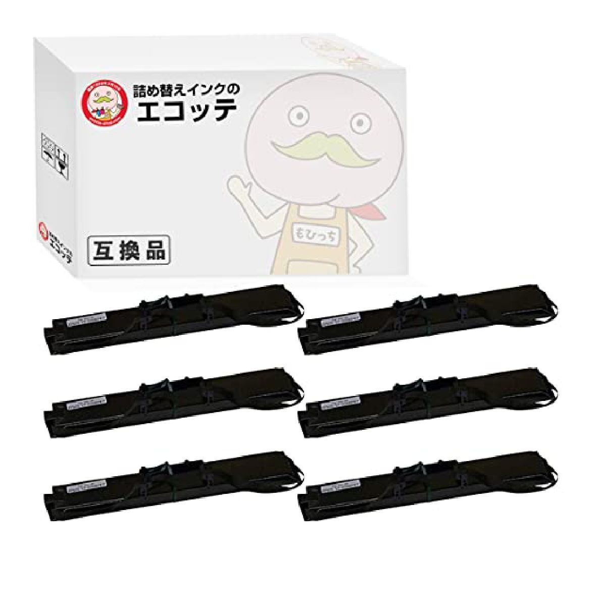 エコッテ VP5150RC/L EPSON ( エプソン )用 サブリボン 黒 6個 ┃ VP5150RC(L) VP6200N VP6200 VP6000 VP5150F VP 6200N VP 6200 VP 6000 :823420:詰め替えインクのエコッテ