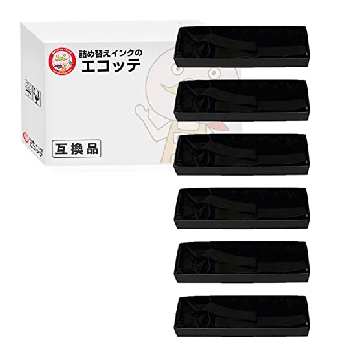 エコッテ YD 4800 Y・E DATA ( Y・Eデータ )用 サブリボン 黒 6個 ┃ YD 4800 YD4800C YD4800 :823560:詰め替えインクのエコッテ