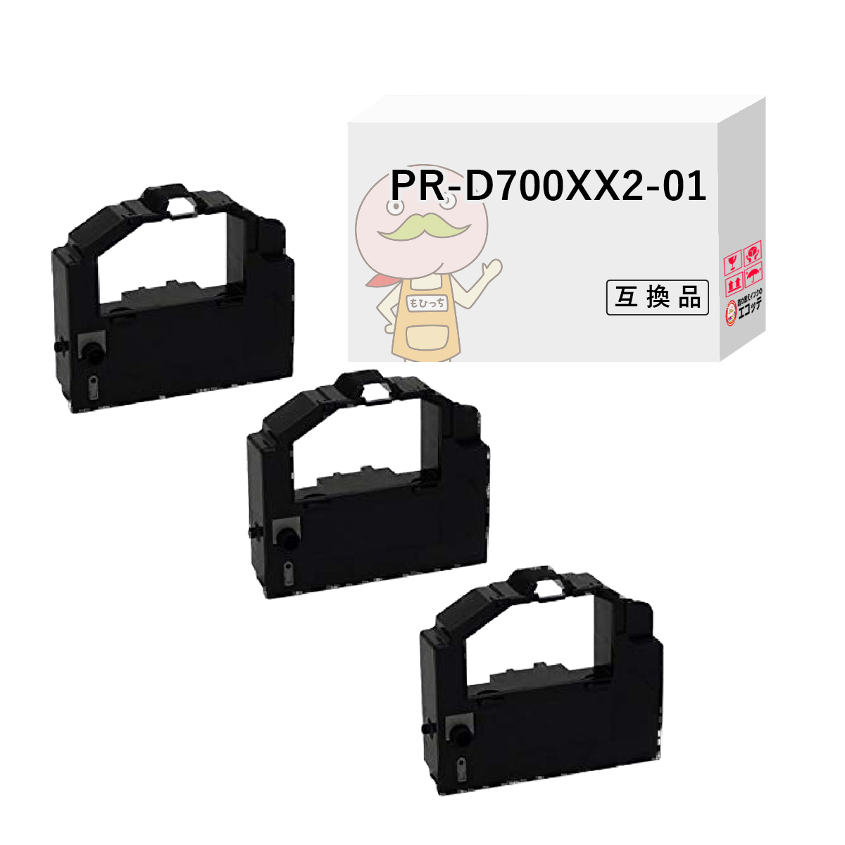 インクリボンカセット　5個　PR-D700XX2-01  (EFGH-1254) NEC エコッテ PR-D700XX2-01/EFGH1254 ( 日本電気 )用