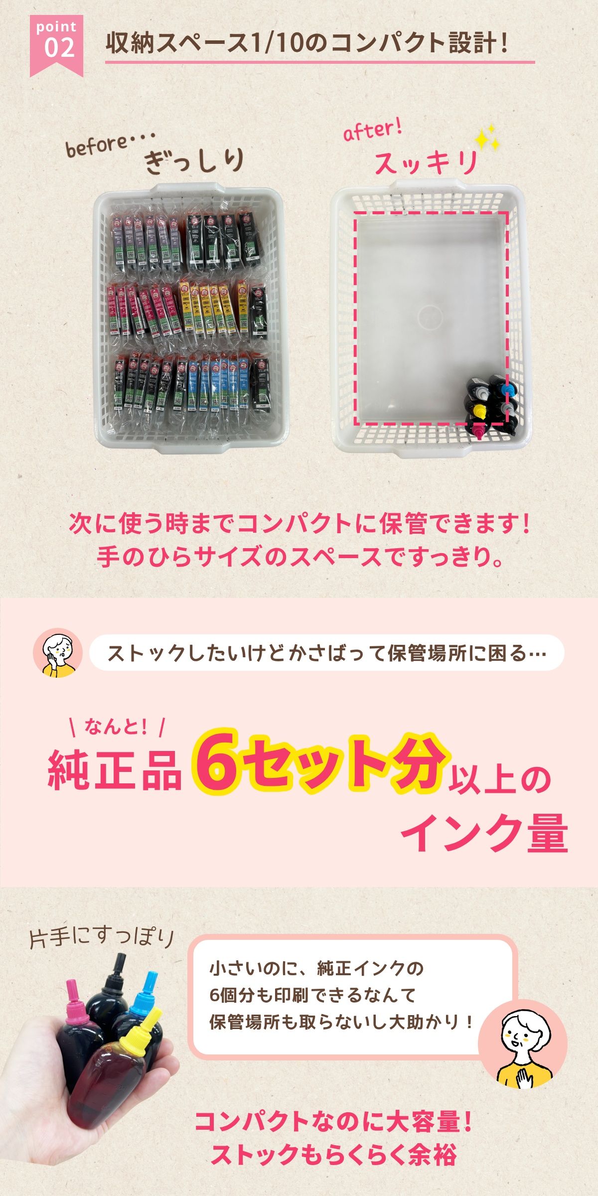 PIXUS 累計65万本突破！《ブラック1本の容量:純正3倍量！カラー各1本の