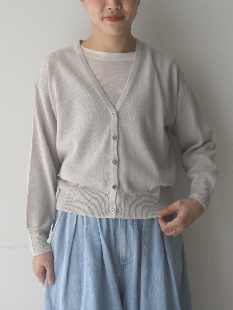 mao made（マオメイド） カーディガン リネン 麻 100％ Vネック